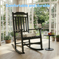 MINDYES Outdoor Rocking Chair Set of 2, Resin Patio Rocking Chair, Heavy Duty Front Porch Rocker, Black