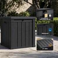 MINDYES 60 Gallon Deck Box, Large Outdoor Storage for Patio Cushions, Pool Floats & Garden Tools for Backyard & Deck, Black