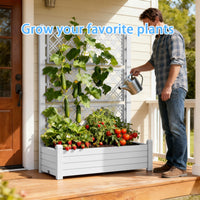 MINDYES Raised Garden Bed with Trellis and Wheels,78L 59