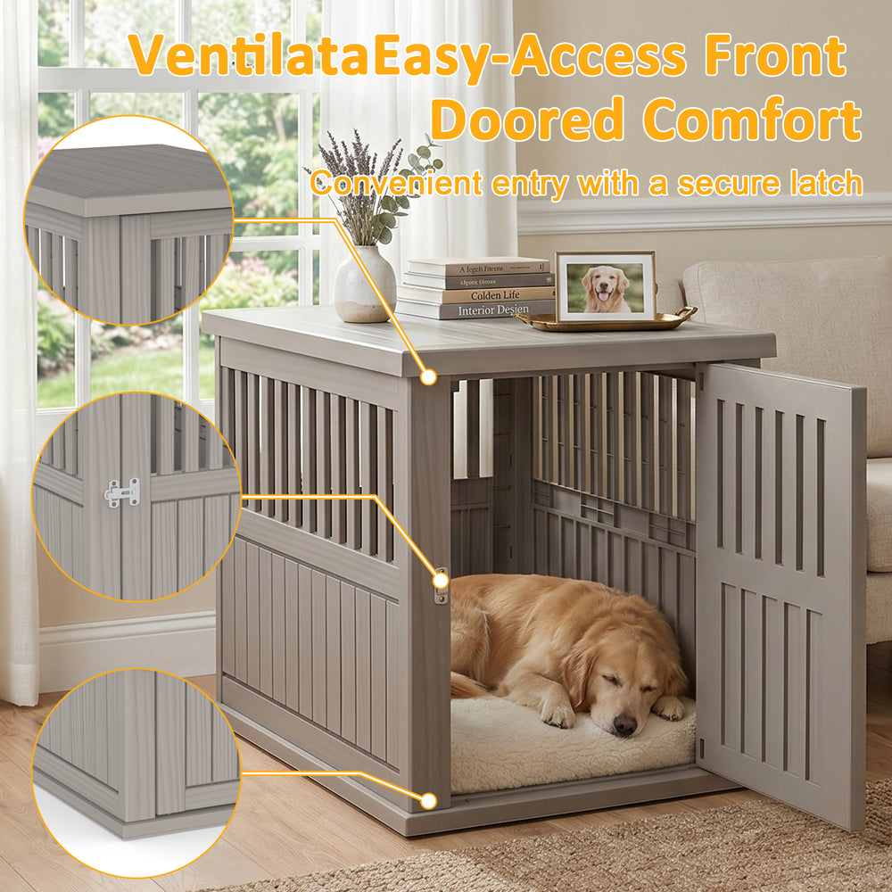 MINDYES Dog Cage Indoor Large Dog Shelter with Locking, Resin 40