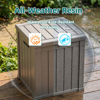 MINDYES 60 Gallon Outdoor Deck Box, Storage Box for Patio Cushions, Pool Floats & Garden Tools for Backyard, Beige