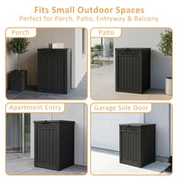 MINDYES 55 Gallon Package Delivery Box, Outdoor Resin Mailbox for Packages Storage With Lockable, Drop Boxes for Patio Front Entryway, Black