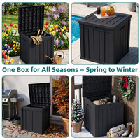 MINDYES 60 Gallon Deck Box, Large Outdoor Storage for Patio Cushions, Pool Floats & Garden Tools for Backyard & Deck, Black