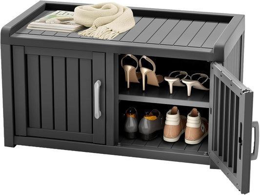 Shoe Cabinet ,Storage Bench Indoor Outdoor with Adjustable Shelves,Shoes Organizer for Entryway Bedroom,Hallway,Living Room