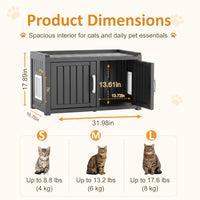 MINDYES Hidden Cat Litter Box Enclosure Furniture for Living Room Hallway, Black