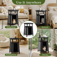 MINDYES Multifunctional Furniture Cat Bed for Coffee Table, Stool, or Cat House, Home Decor for Living Room, Black