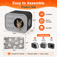 MINDYES Cat Bed for Indoor Outdoor, Home Decor Camera-Shaped Cat House with Cushion for All Cats, Gray