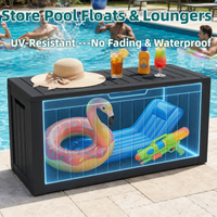 MINDYES 90 Gallon Deck Box, Large Capacity Outdoor Storage for Patio Furniture Cushions, Pool Floats & Party Supplies, Black