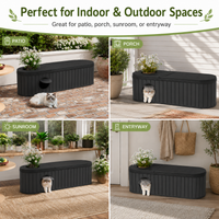 MINDYES Multifunctional Indoor Cat House, 4-In-1 Cat Bed for Shoe-Changing Stool, Bench and Storage Cabinet, Black