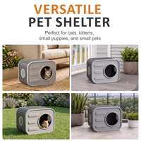 MINDYES  Indoor Cat Bed, Camera-Shaped Cat House Weatherproof Feral Pet Shelter for Cats Kittens & Puppies, Gray