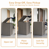 MINDYES Package Delivery Box, 55 Gallon Resin Mailbox With Lockable, Outdoor Drop Boxes for Front Entryway, Beige