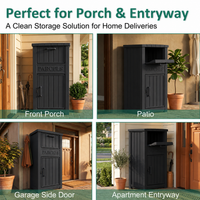 MINDYES Package Delivery Box for Porch with Lockable Secure Storage Compartment, Outdoor Storage Box for Patio Front Entryway, Black
