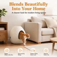 MINDYES Plant Hidden Cat Litter Box Resin Rattan DIY Home Decor, White