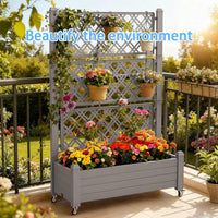 MINDYES Raised Garden Beds Outdoor Planter Box With Trellis