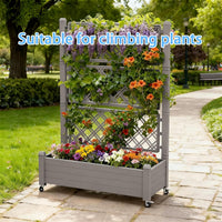 MINDYES Raised Garden Beds Outdoor Planter Box With Trellis