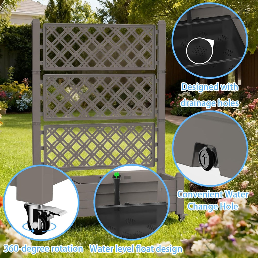MINDYES Raised Garden Beds Outdoor Planter Box With Trellis