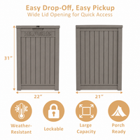 MINDYES Package Delivery Box, 55 Gallon Resin Mailbox With Lockable, Outdoor Drop Boxes for Front Entryway, Beige
