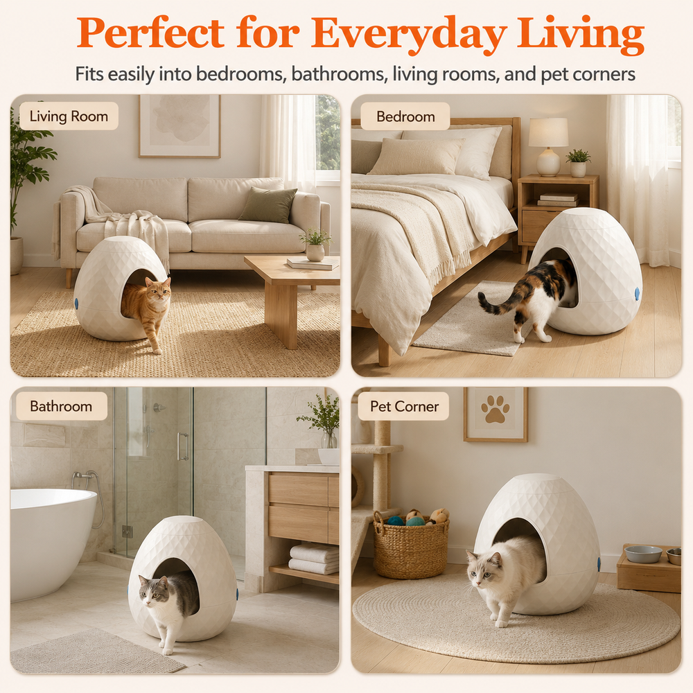 MINDYES Plant Hidden Cat Litter Box Resin Rattan DIY Home Decor, White