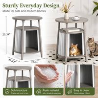 MINDYES 3-In-1 Cat Bed Furniture, Coffee Table Stool or Cat House for Indoor & Outdoor, Light Brown