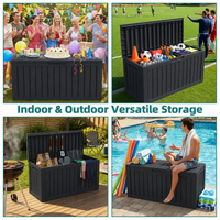 MINDYES 90 Gallon Deck Box, Large Capacity Outdoor Storage for Patio Furniture Cushions, Pool Floats & Party Supplies, Black