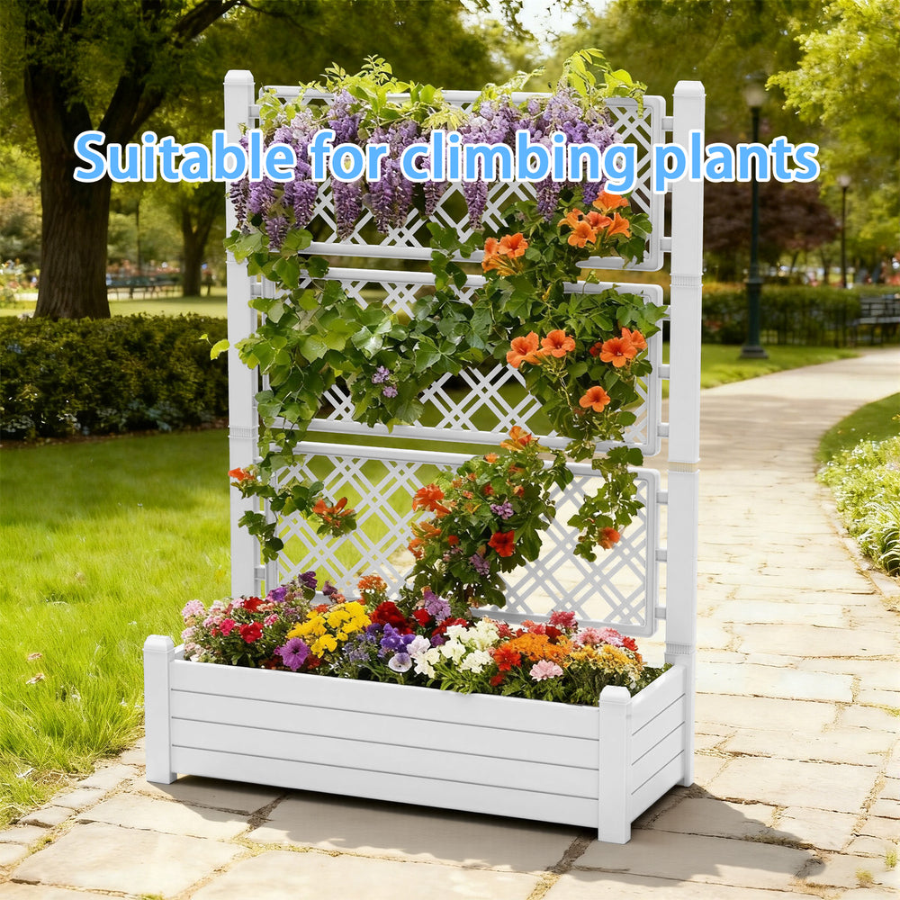 MINDYES Raised Garden Bed with Trellis and Wheels,78L 59